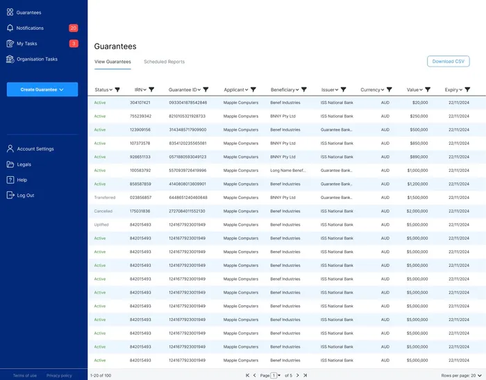 MyGuarantee Dashboard